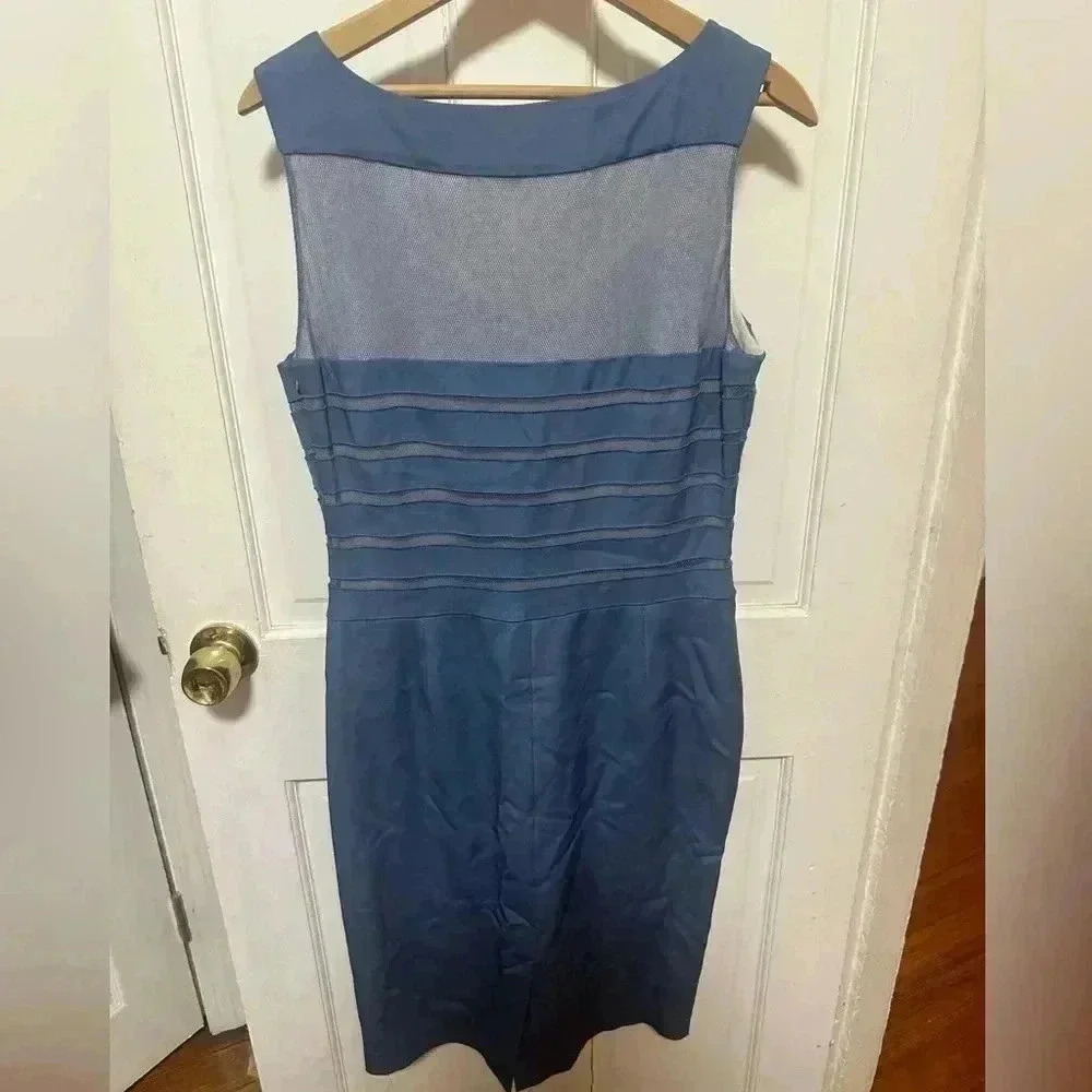 NWOT reiss Womens v -neck sleeveless Body-con Blue Size 10 - Picture 5 of 8